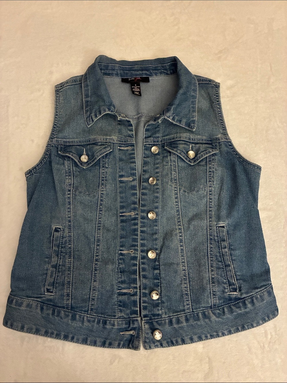 Style & Co. Light Blue Denim Sleeveless Jacket